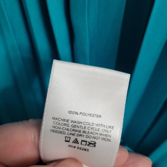 Express Jewel Tone Teal Pleated Side‎ Cutout Maxi Dress Formal Blue Green Size S - Picture 13 of 16